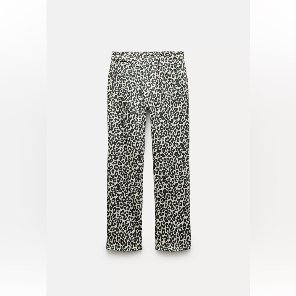 Zara Animal Print Pants - Black and Cream
